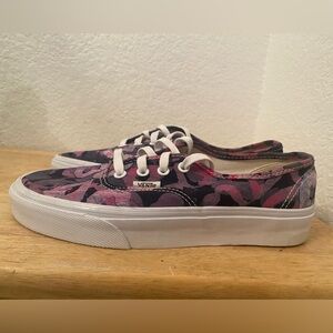 Vans Della Women's Floral Pink and Black Sneakers